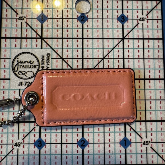 Coach Pink Leather Bag Tag - Picture 2 of 3